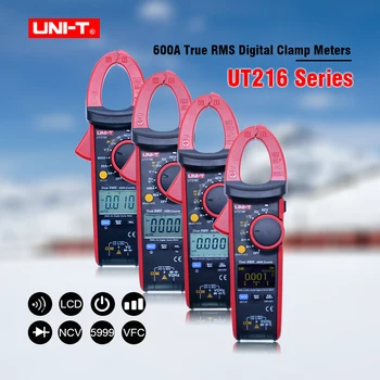 

UNI-T Digital clamp meter ac dc Multimeter UT216 Series 600A ture rms Auto Range Tongs Testers with data hold backlight