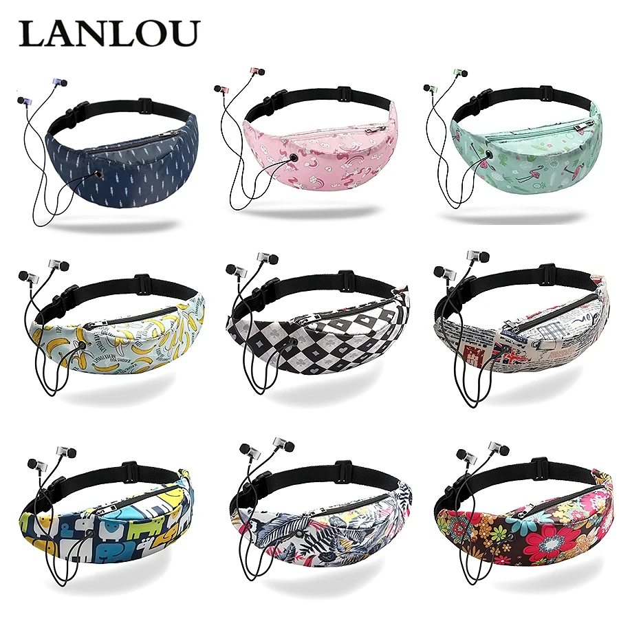 LANLOU للماء النساء الخصر حقيبة عالية الجودة الفتيات السفر حزمة مراوح الهاتف المحمول الخصر حزمة للنساء مصمم حزام أكياس