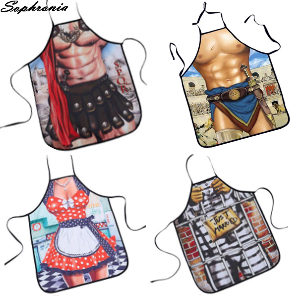 Funny Sexy Kitchen Apron Women Bibs Cool Funny Apron Cooking Baking Accessories Aprons for Woman Man Cooking Apron CWQ021