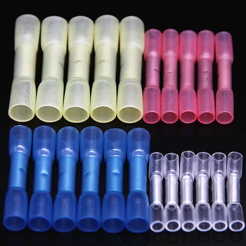 

100Pcs Thicken Heat Shrink Butt Terminal Set Insulated Electrical Wire Splice Cable Shrinkable Tube Crimp Connectors 4 Sizes Kit