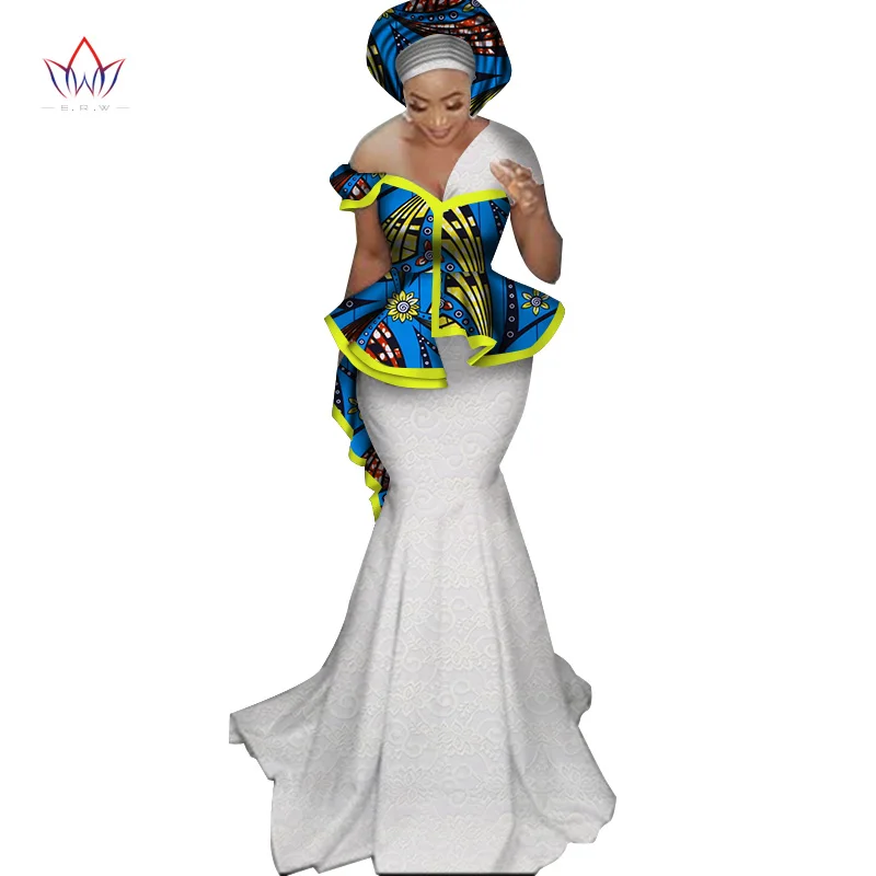 Модный комплект с кружевной юбкой для Женщин Дашики элегантная африканская одежда аппликация размера плюс традиционная африканская одежда WY3244