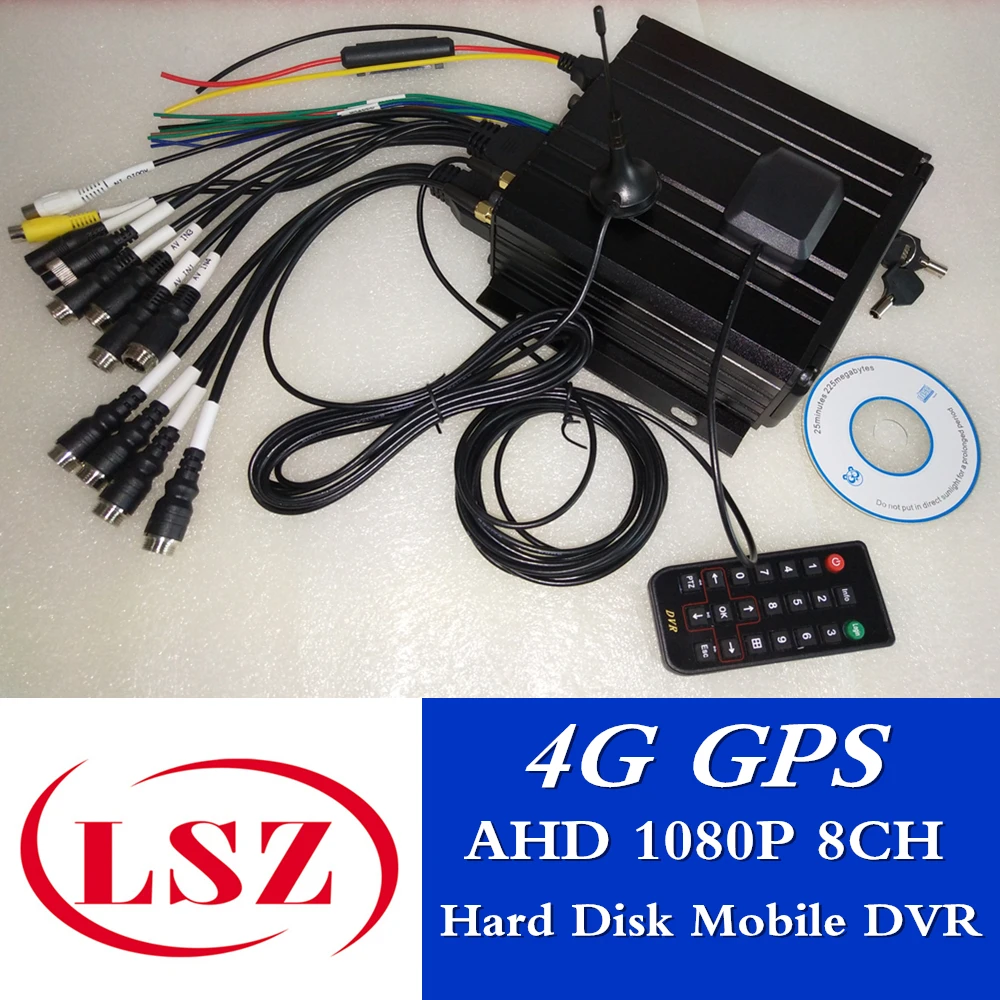 8CH MDVR жесткий диск с дистанционным мониторингом 4G GPS 1080P Full HD Мобильный