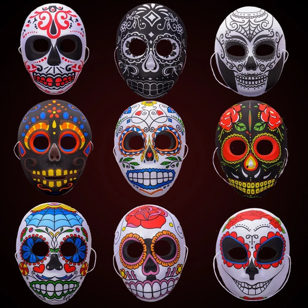 

EVA Halloween Skull Mask Painted Peking Opera Mask FullFace Party Adult Kids Terror Gorgeous Supplies Ghost Masquerade Day Dead