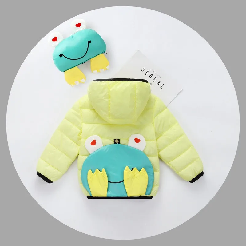 CROAL CHERIE Frog Children Jackets Boys Girls Winter Coat Foldable Bag Baby Winter Coat Kids Warm Outerwear Hooded Snowsuit   (7)