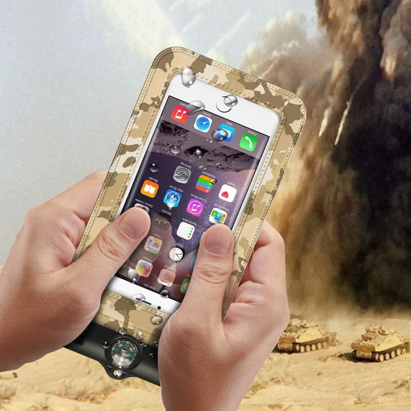 

Camouflage Waterproof Bag Case Universal Mobile Phone Bag Swim Case Take Photo Under water Full Protection Cover 20.5*11.5cm