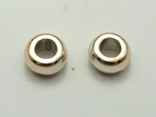200 Золото Тон металлик Акриловые Гладкий кольцо Spacer Big Hole Бусины 10 мм