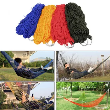 

Sleeping Hammock Portable Garden Outdoor Camping Travel Furniture Mesh Hammock Swing Bed Nylon Portable Hang Net