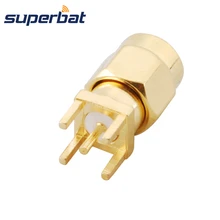 Superbat RP-SMA штекер(Гнездовой штырь) через отверстие Вертикальная печатная монтажная плата прямой РЧ коаксиальный разъем