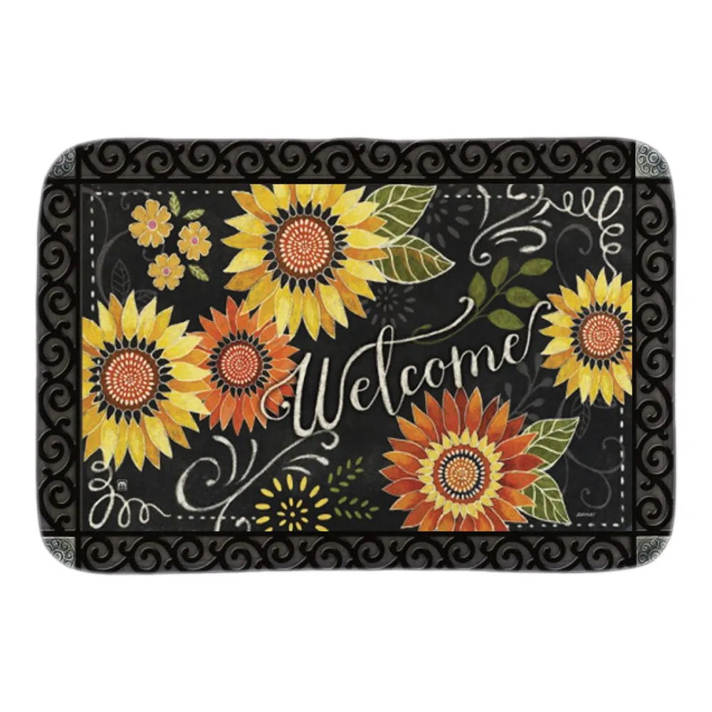 Sunflower Chalkboard Doormat Indoor Outdoor Floor Mats For Living Room