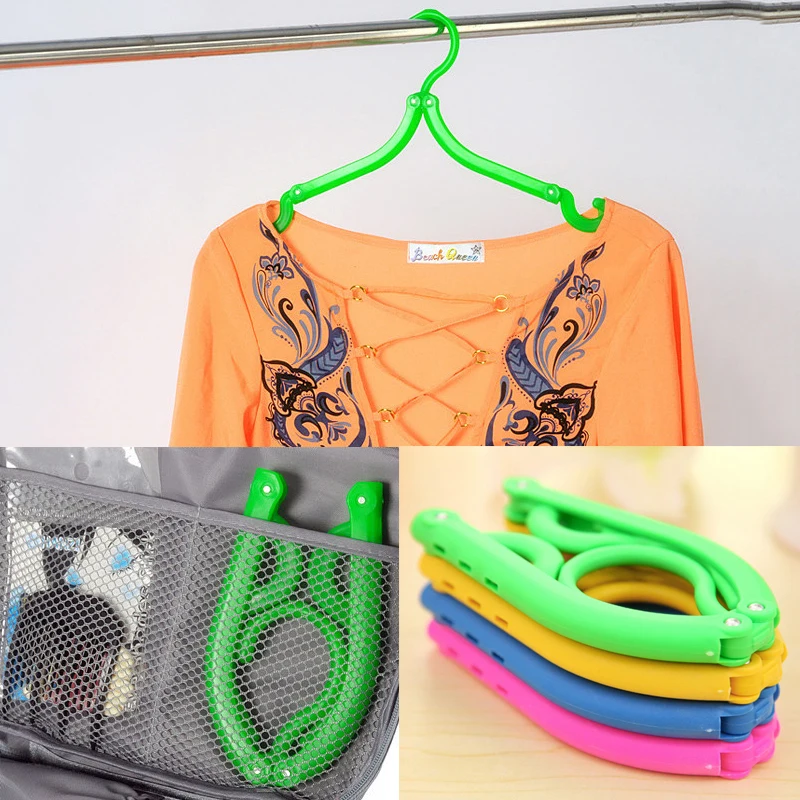 

2016 New 5pcs/lot Fold Plastic Hook Fold Hanger Clothes Pegs Laundry Product Travel Space Saving Wardrobe Cloth Hanger Foldable