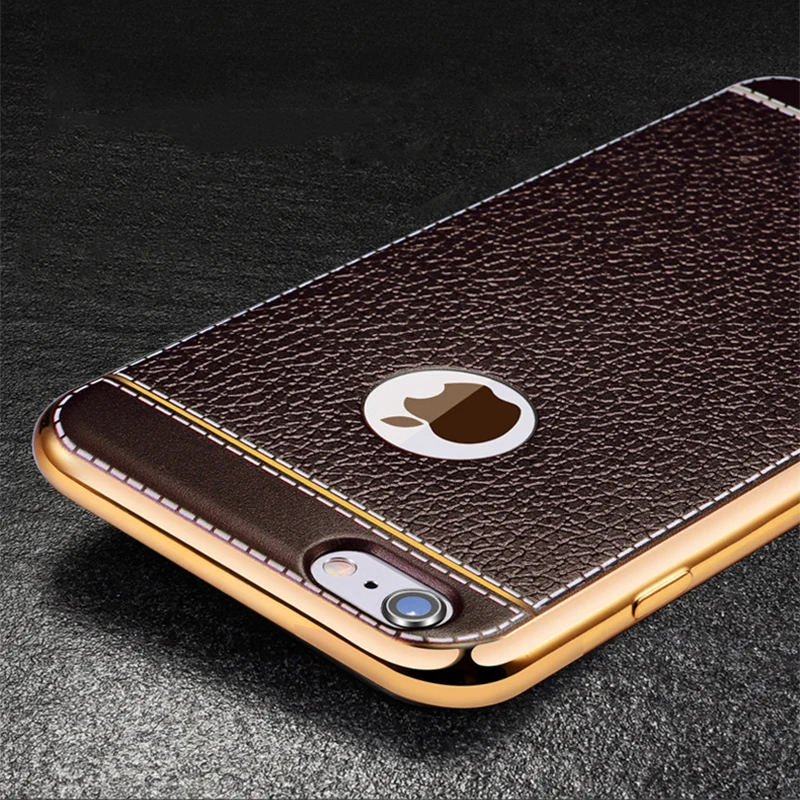 Kerzzil Роскошный кожаный чехол для телефона с покрытием iPhone 7 6 s Plus матовый из ТПУ