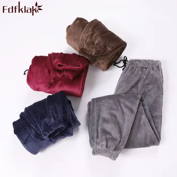 

Fdfklak Winter New Couple Flannel Pajama Pants Lounge Wear Trousers Women Sleeping Pants Thick Warm Pijamas Trousers Q1418