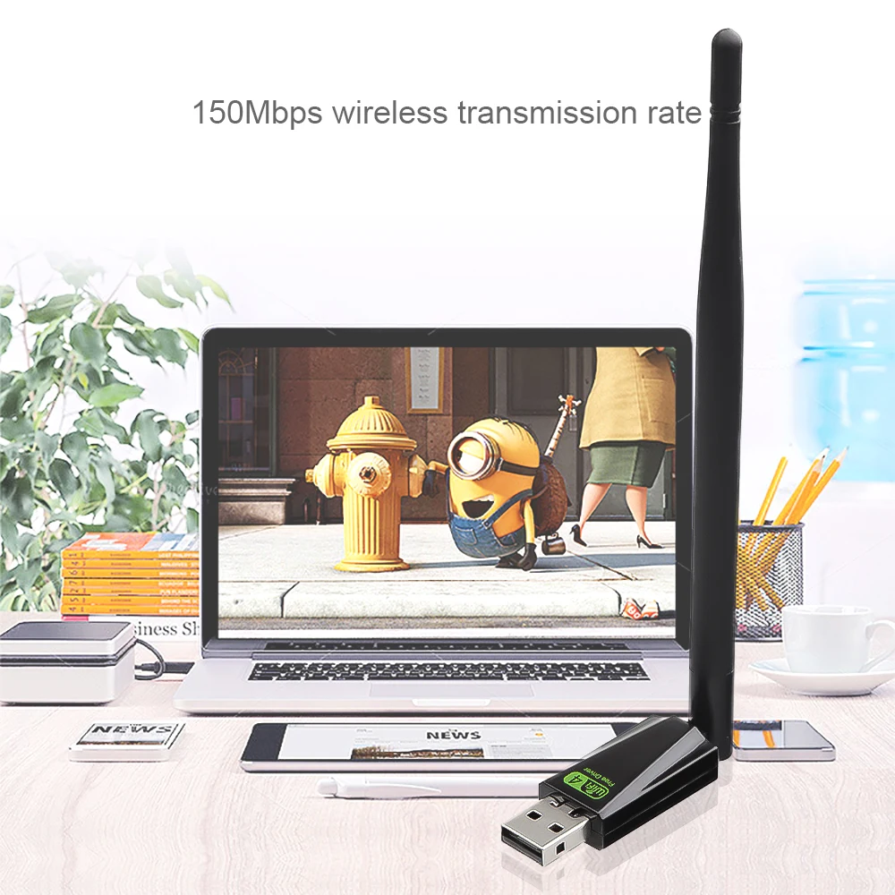 kebidu Wireless USB WiFi Adapter 150Mbps wi fi Dongle PC Network Card Free Driver wifi Adapter Lan USB Ethernet Receiver AC wifi card