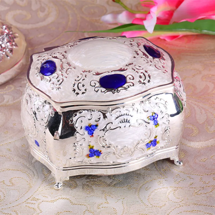 

Metal Fashion Painted Cloisonne Storage Box European Creative Home Jewelry Box Wedding Birthday Gift Box Makeup Organizer