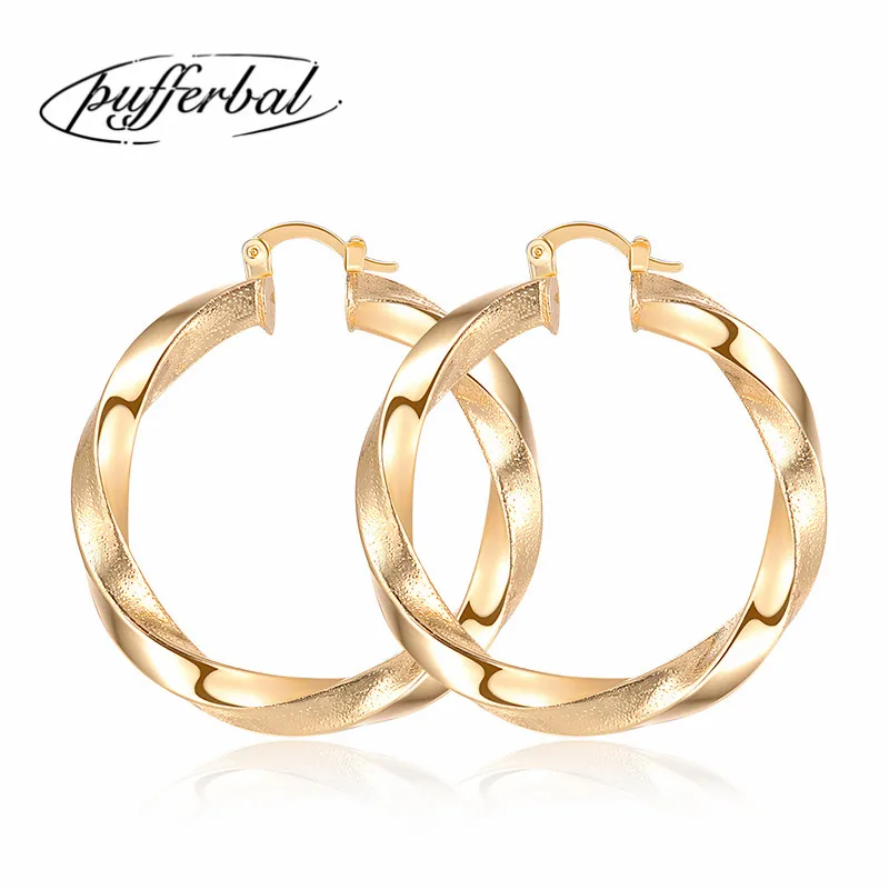New Creative Jewelry High-Grade Elegant Earrings Gold Color Square Tube Round Wedding Party Earring For Women 50mm ZK40 | Украшения и