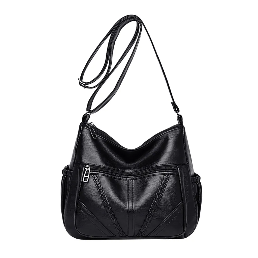 

Womens New Trend Washed Leather Wild Shoulder Messenger Middle-aged Female Bag for women 2019 bolso mujer sac main femme #40