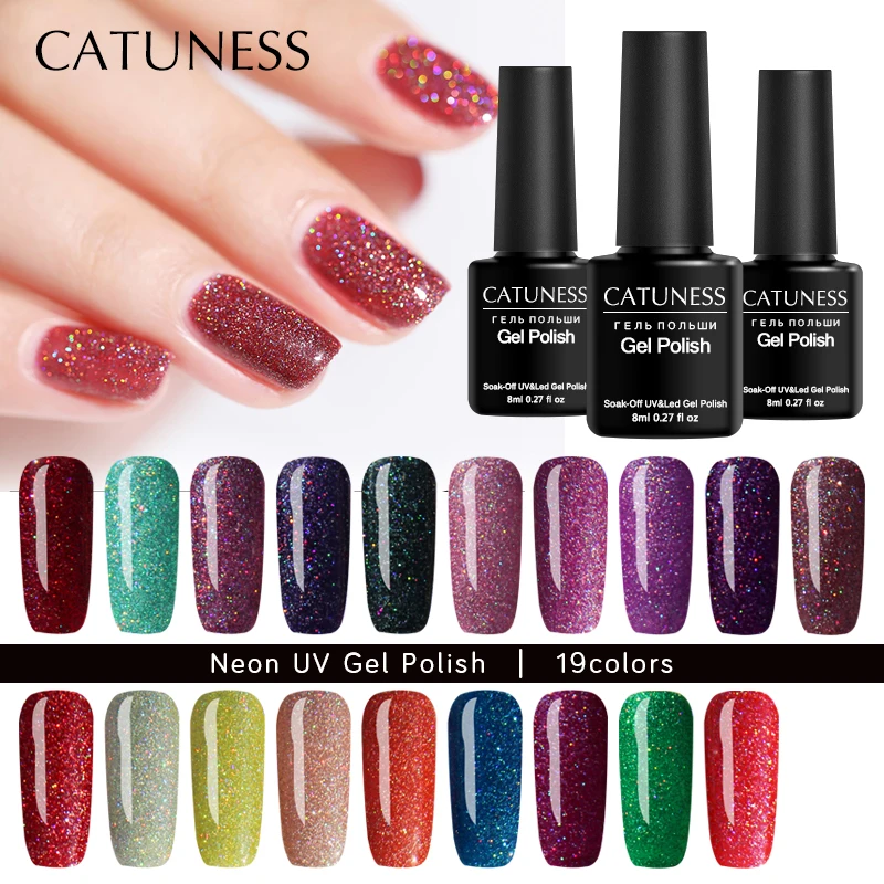 

CATUNESS Newest Shiny Neon Lamps UV Lucky Gel Polish DIY Nail Design Set Caramel Color Gel Shining Brilliant Varnish Paint Lucky