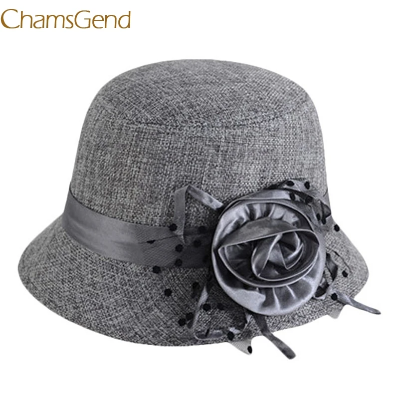

Chamsgend Newly Design 2015 Fashion Elegant Women Retro Flower Felt Bowler Solid Fedora Hat Bowler Caps June18 Drop Shipping