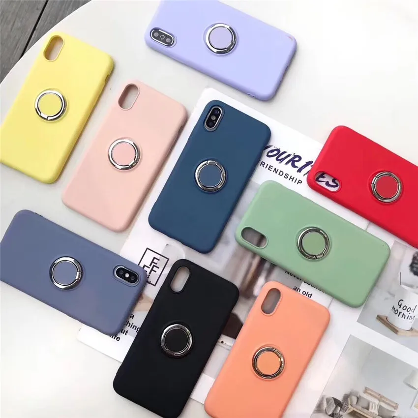 

Magnetic Finger Ring Holder Phone Case For iPhone XS MAX XR X 8 7 6 6S Plus Slim Cases 360 Degree Rotation Car Holder Cover