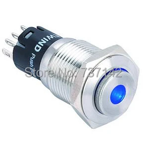 

(Hot !) 16mm Dot illuminated Latching push button switch(PM162H-11ZD/B/12V/S,CE,ROHS)