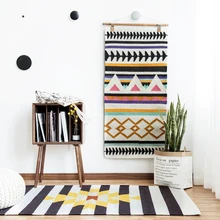 Скандинавский минималистичный хлопковый ковер с геометрическим узором для гостиной, кухни, коврик с плавающим окном для спальни, прикроватный маленький напольный коврик