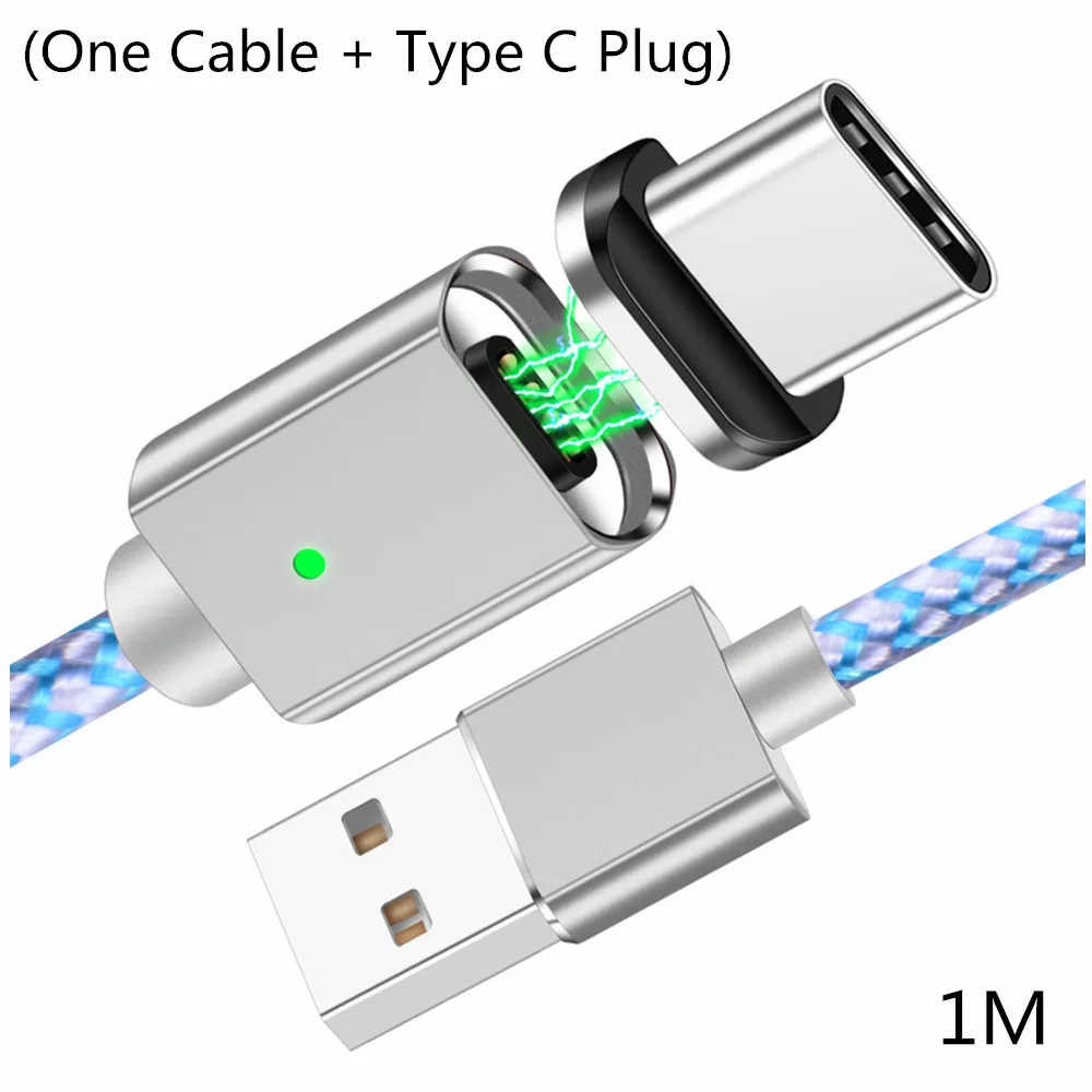 Олаф зарядное устройство данных Магнитный USB кабель для iPhone Micro USB C type C кабель для мобильного телефона Быстрая зарядка магнит зарядное устройство 1 м USB кабели - Цвет: Silver Type C Cable