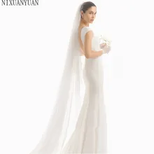 Дешевые реальные фотографии 3 м белая/слоновая кость свадебная вуаль 2 Слоя Длинная свадебная вуаль голова вуаль свадебные аксессуары Горячая Распродажа