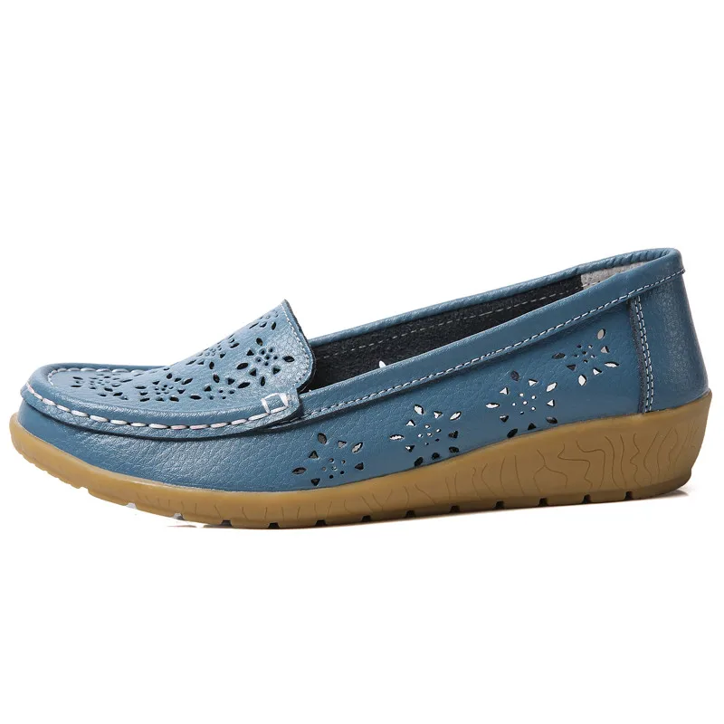 Туфли Fretwork женские из натуральной кожи перфорированные лоферы Пляжная дышащая