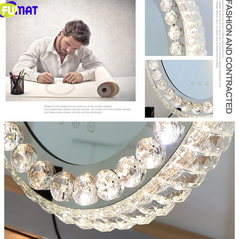 9003 FUMAT Crystal Mirrors Stepless Dimming LED Desk lamp Makeup Vanity Mirror Table Light Ins Modern Style Fashion Lamps