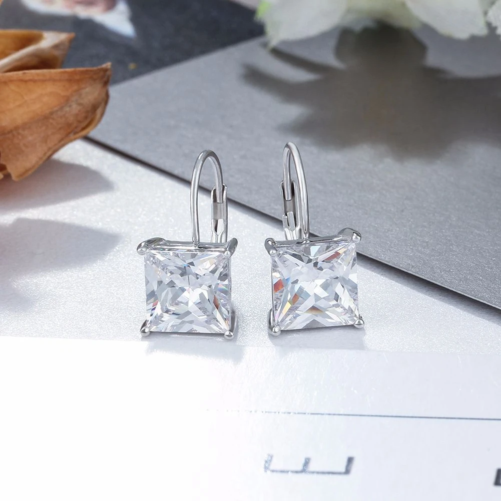 Trendy Fine Jewelry Drop Earring AAA Cubic Zirconia Genuine 925 Sterling Silver Earrings For Women Party Gifts | Украшения и