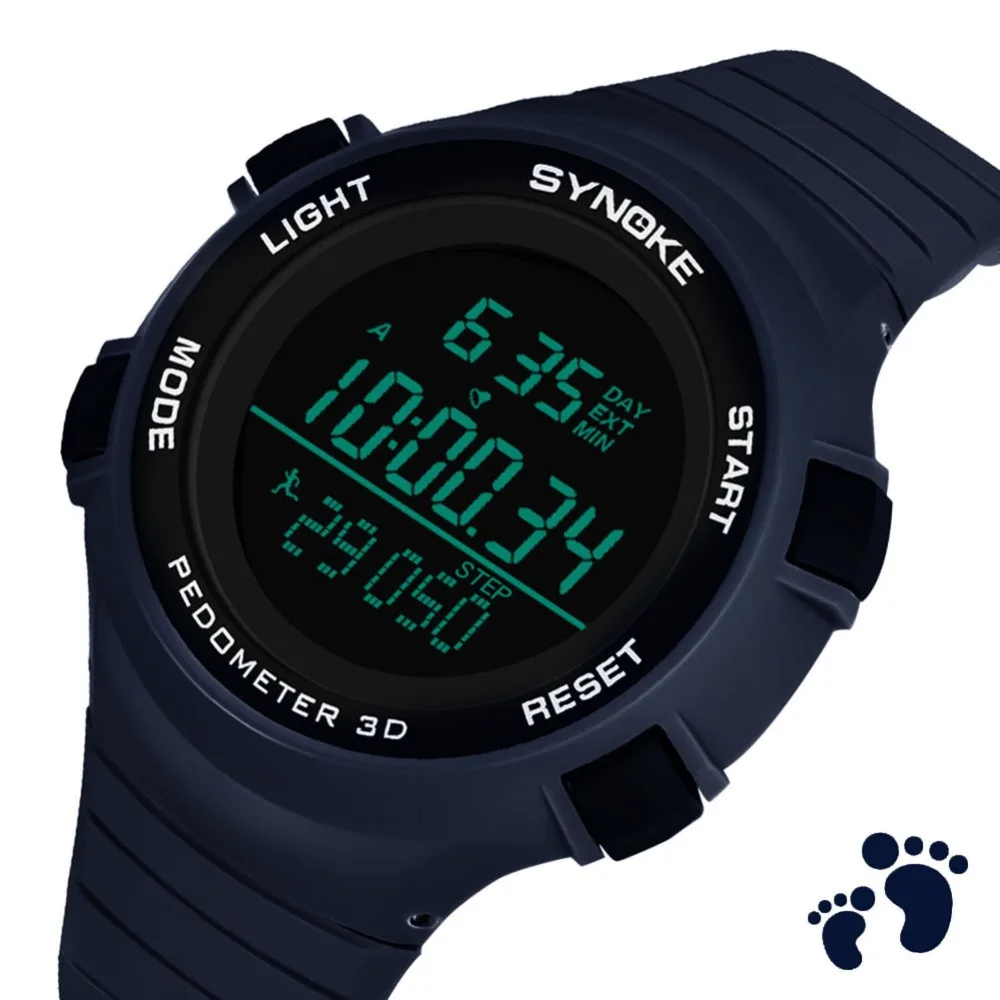 

Fashion Men Digital Wrist Watch 3D Pedometer Sports Watch Electronic Clock 50 Meters Waterproof Outdoor Large Dial Smart Watches