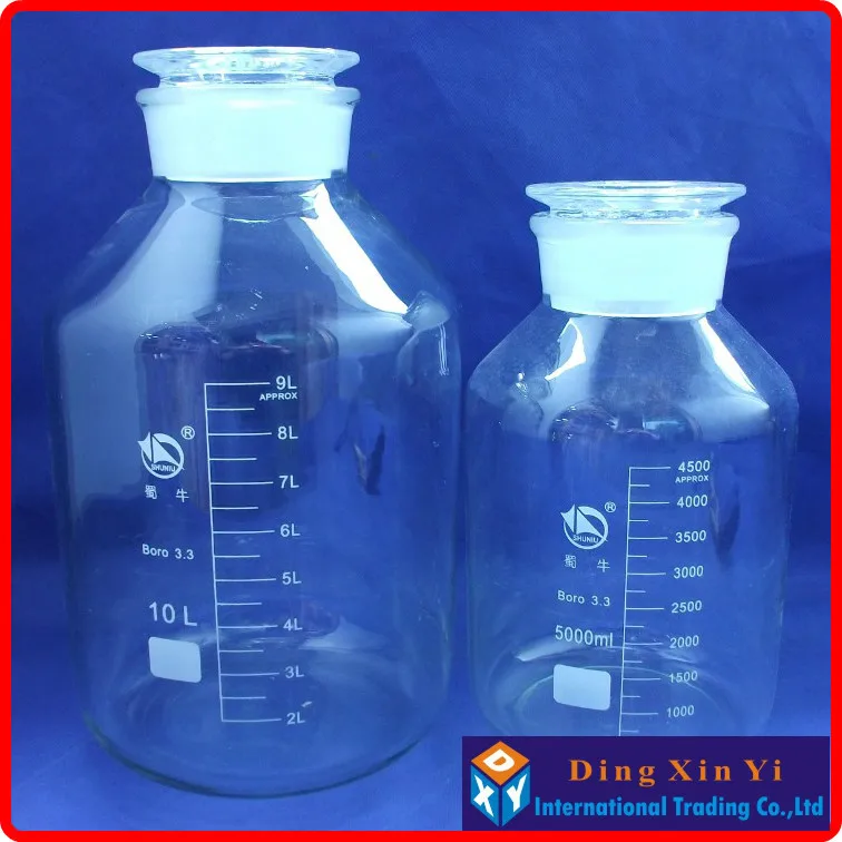 5000ml Wide mouth reagent bottle,5000ml Glass reagent bottle with ground-in glass stopper,Transparent glass bottle 5000ml Wide mouth reagent bottle,5000ml Glass reagent bottle with ground-in glass stopper,Transparent glass bottle