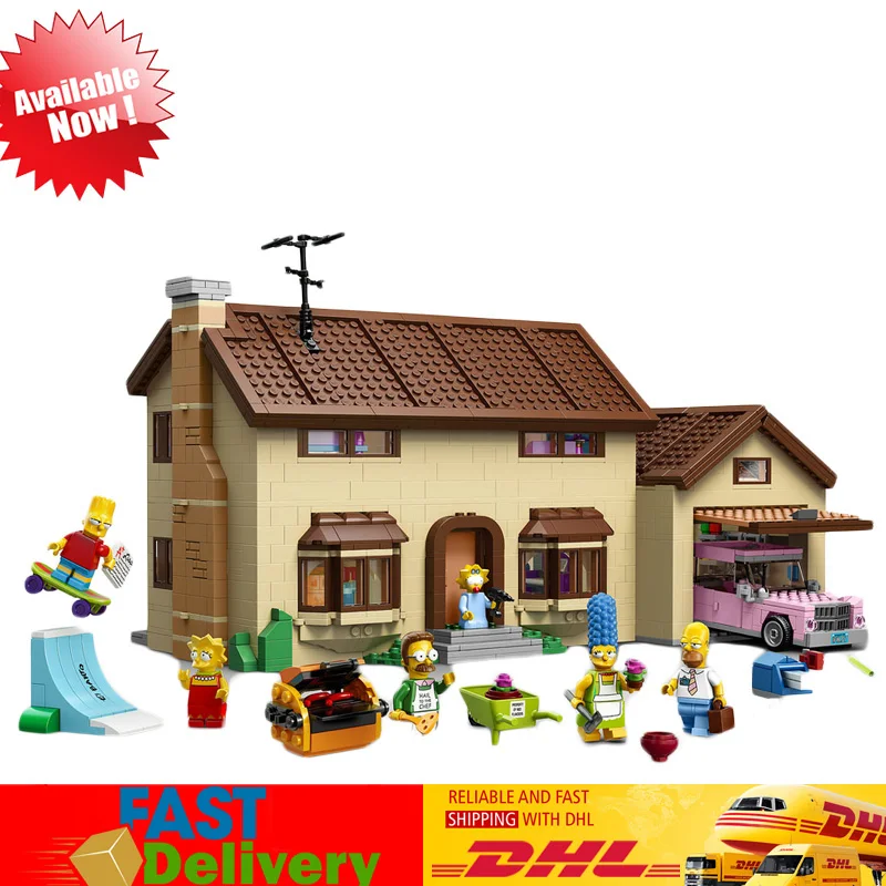 

Lepin 16005 2575Pcs The Simpson's Family House Set Model Building Blocks Bricks Kids Educational Toy Compatible LegoINGlys 71006