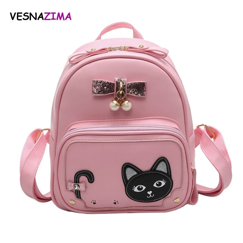 Lindo gato impresión escuela Mochila mujer PU mochilas de cuero para adolescentes 2018 divertida caliente hombro Mochila WM213Z Lindo gato impresión escuela Mochila mujer PU mochilas de cuero para adolescentes 2018 divertida caliente hombro Mochila WM213Z