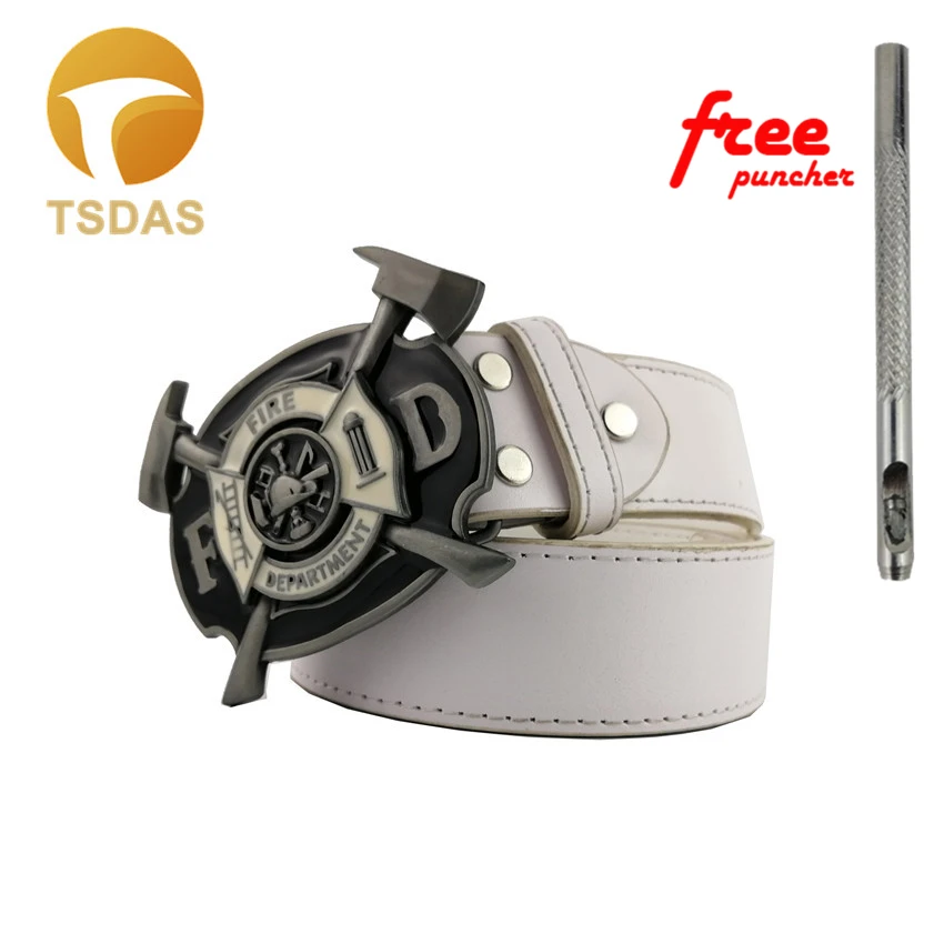 

FIRE DEPARTMENT Men's Metal Belt Buckle For 4cm Wide Belt, Silver Belt Buckle Fashion Jeans accessories