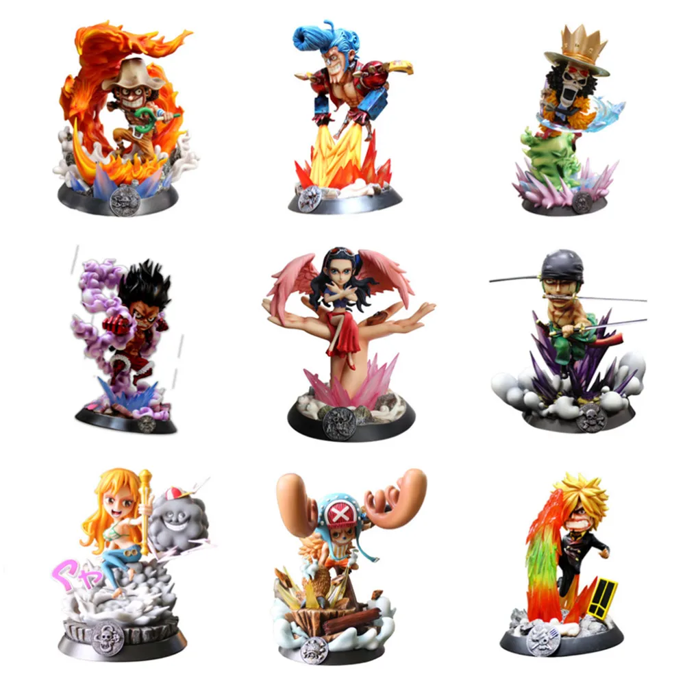 

One Piece Toys Zoro Luffy Sanji Nami Tony Chopper Robin Nico Usopp Franky Brook Burukku Action Figure Toys Juguetes Dolls Anime