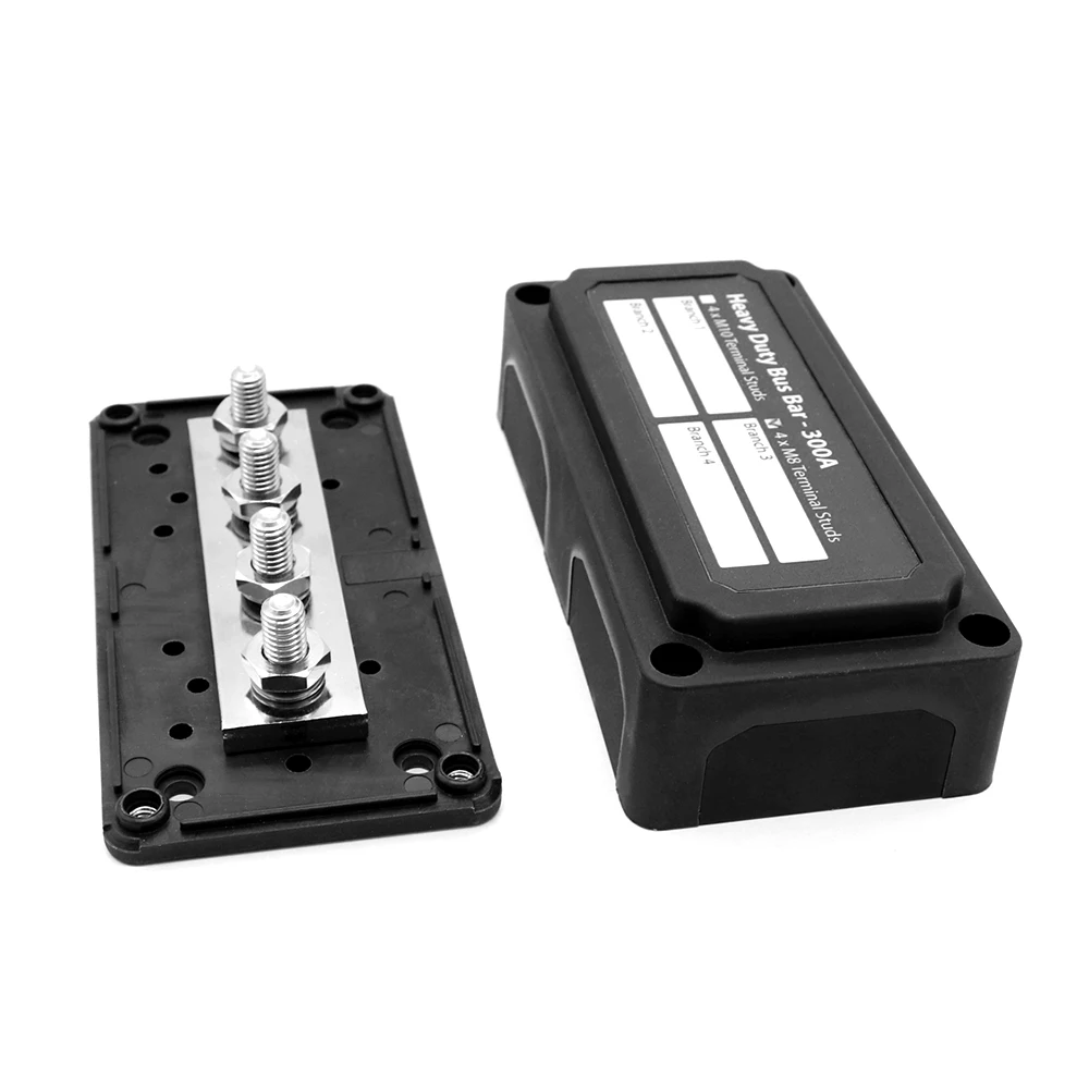 

Heavy-Duty Module Design Bus-Bar Box Terminal Board 300A with 4 Terminal Studs Car Accessories