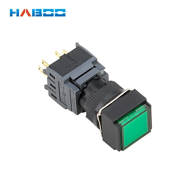 

HABOO 16mm auto lock on off small push button switch 1NO+1NC waterproof IP65 electrical switch 5A 250V