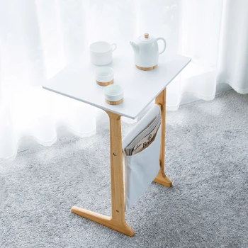 

Free shipping BAMBOO Sofa End Table White Coffee Table for Living Room Night Table for Bedroom Accent Furniture