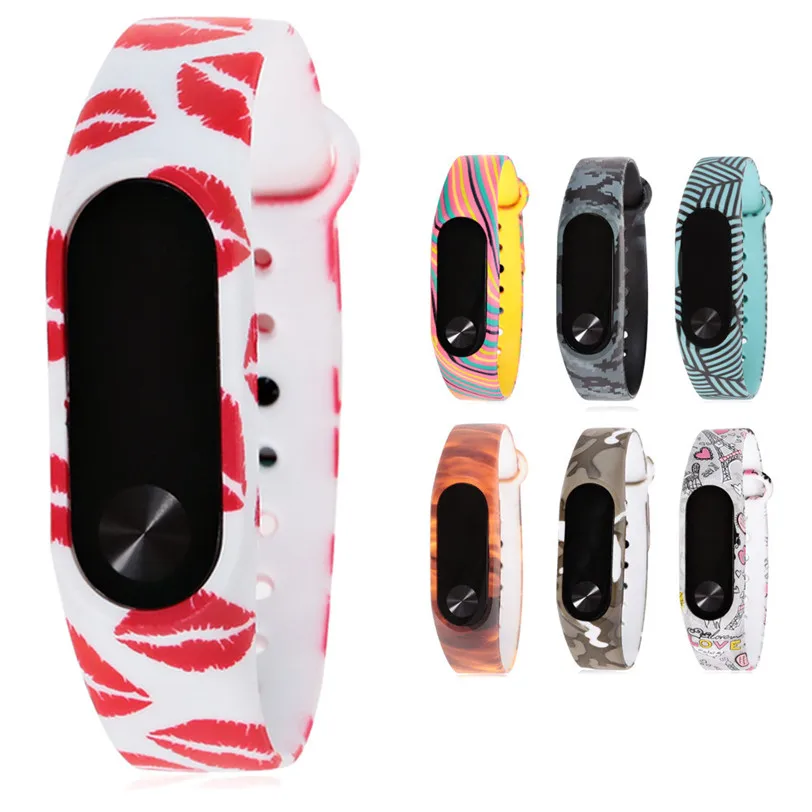 TPU Smart Wrist Watch Strap New Fashion Pattern For Xiaomi Miband 2 Professional quick release Replacement PG13 Drop