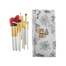 9pcs Portable Gold Butterfly Goat Hair Makeup Brushes Kit Cosmetic Tool Powder Contour Eye Shadow Lip Brush Set of Tools