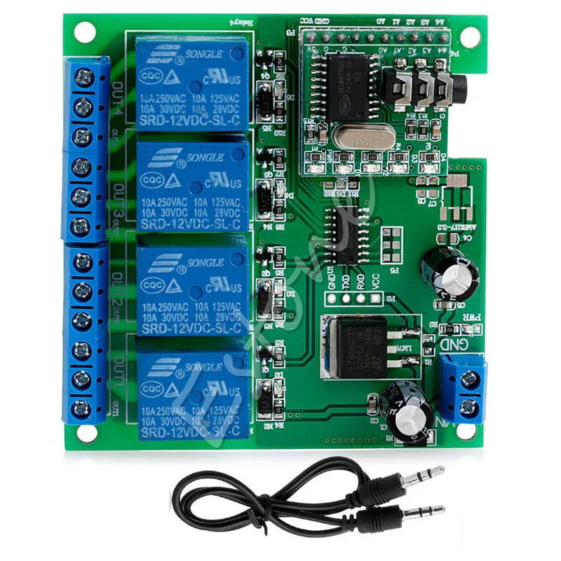 4 канальный DC 12V DTMF релейный ДЕШИФРАТОР телефонного голосового дистанционного Контроллер модуль коммутатора