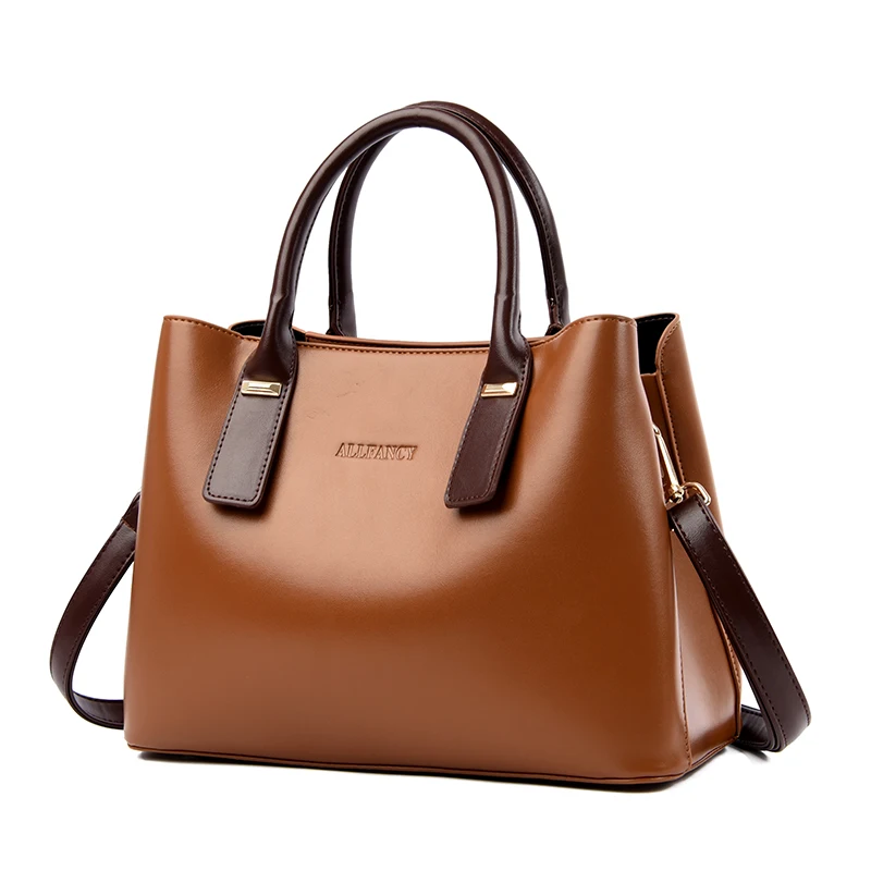 Модные сумки, женские кожаные сумки с ручками сверху, женские повседневные сумки-тоут, женские коричневые сумки через плечо, женские сумки