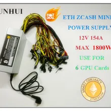 ETH ZCASH шахты Питание(новинка) Макс Выход 1800 W 12 V 154A для R9 380 RX 470 RX480 6 GPU карты