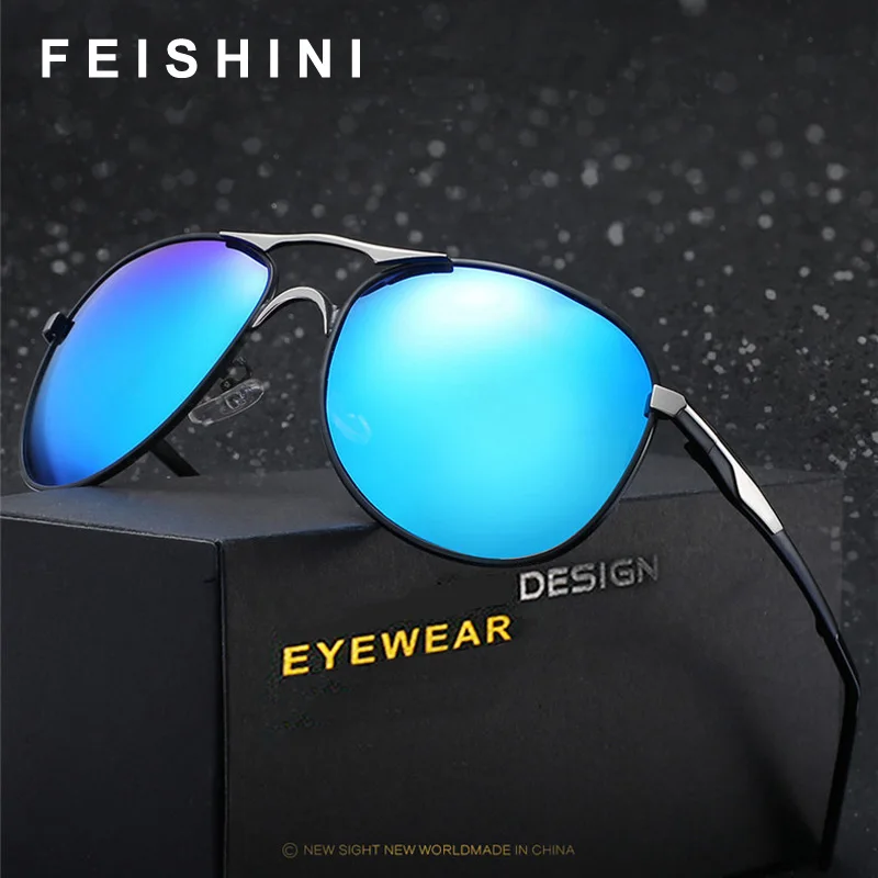 

FEISHINI Original DESIGN Women Eyewear Quality PC Lens Sunglass Classic Pilot Polarized Sunglasses Men UV Protection Driving