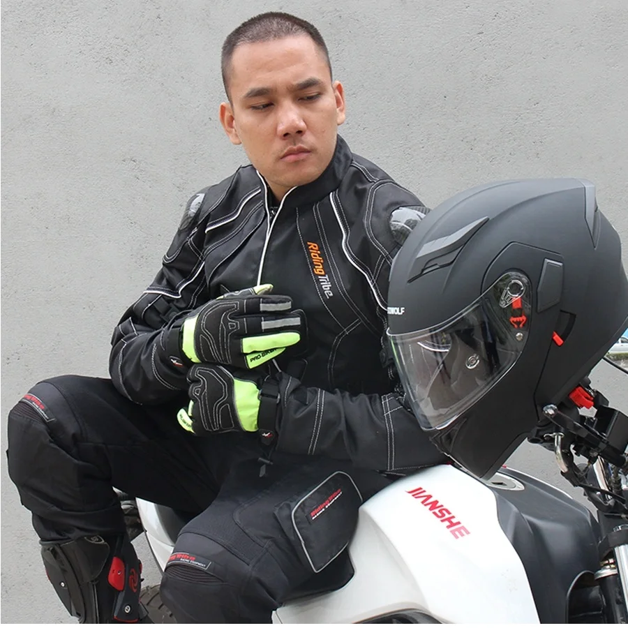 1 шт., Мужская мотоциклетная байкерская куртка Ofxod, бронированная водонепроницаемая куртка с 5 накладками