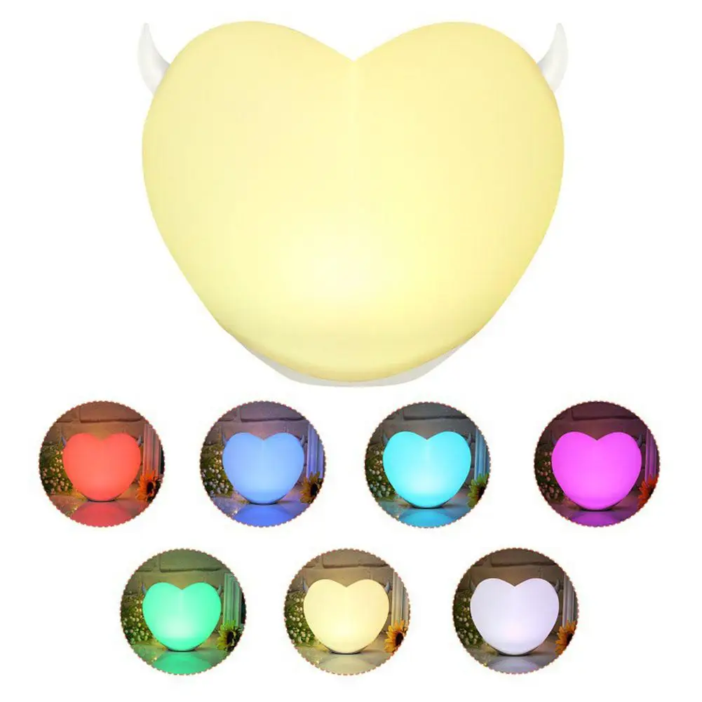 

Dragonpad LED Cute Loving Heart Shape Silicone Pat Night Light