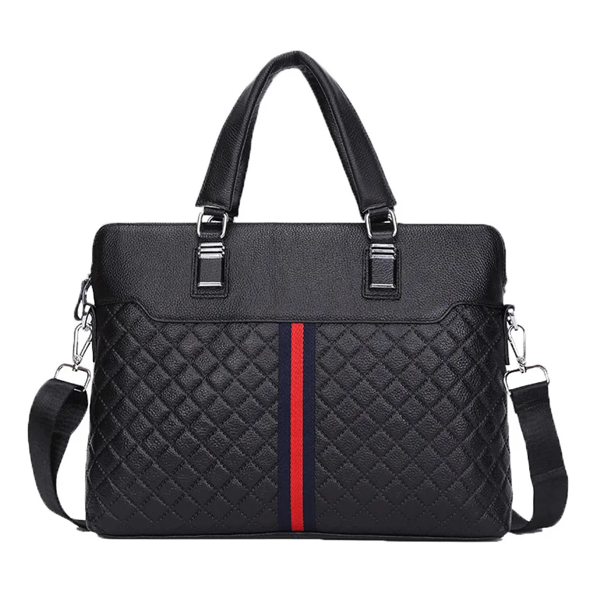 

Nesitu Black Real Skin Genuine Leather 14'' Laptop Men Briefcase Men's Messenger Bags Office Male Portfolio Shoulder Bag M1902