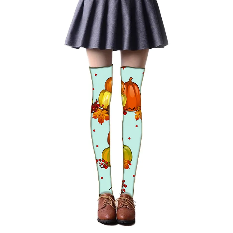 1 пара нейлоновые чулки с принтом для девочек, корейские японские кавайные гетры Лолита, Повседневные Гольфы, женские длинные носки, 6S-SW34
