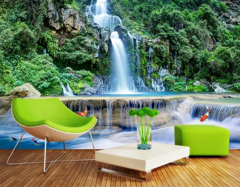 

custom 3d wallpaper living room Waterfall landscape 3d mural wall papers home decor 3d stereoscopic wallpaper